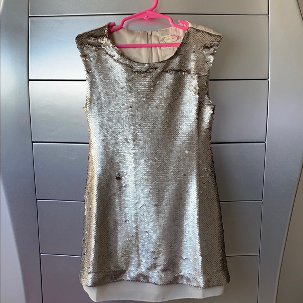 Joyfolie Silver Sequin Neve dress size 6